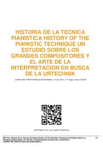 historia de la tecnica pianistica history of the pianistic technique un