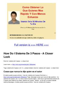 How Do I Sistema De 3 Pasos - A Closer Look