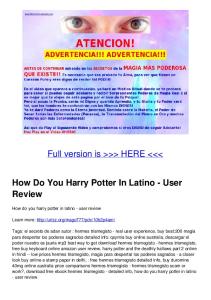 How Do You Harry Potter In Latino - User Review