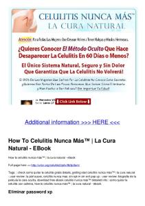 How To Celulitis Nunca Más™ | La Cura