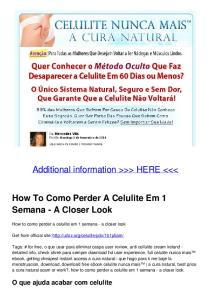 How To Como Perder A Celulite Em 1 Semana - A Closer Look