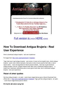 How To Download Antigua Brujeria - Real User