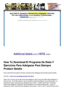 How To Download El Programa De Dieta Y Ejercicios Para