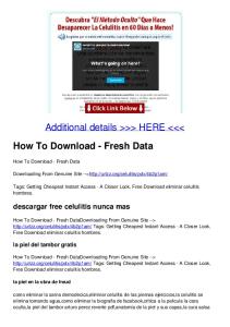 How To Download - Fresh Data