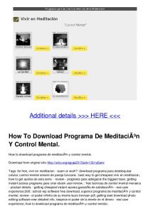 How To Download Programa De MeditaciÃ³n Y