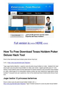 How To Free Download Texas Holdem Poker Deluxe