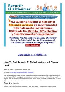 How To Get Revertir El Alzheimerâ—¢ - - A Closer Look