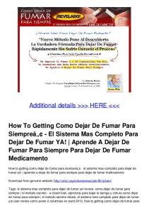 How To Getting Como Dejar De Fumar Para Siempreâ