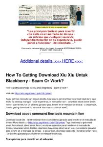 How To Getting Download Xiu Xiu Untuk Blackberry