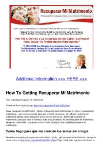 How To Getting Recuperar Mi Matrimonio