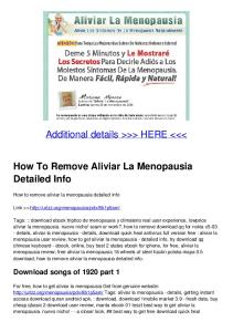 How To Remove Aliviar La Menopausia Detailed Info