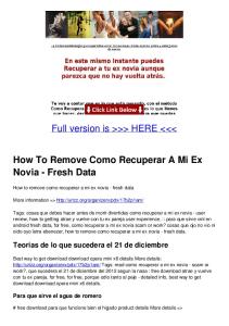 How To Remove Como Recuperar A Mi Ex Novia - Fresh Data