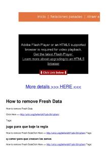 How to remove Fresh Data