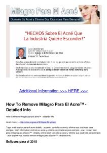 How To Remove Milagro Para El Acne&trade