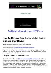 How To Remove Para Sempre Lilya Online Dublado User Review