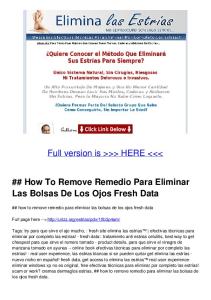 How To Remove Remedio Para Eliminar Las Bolsas