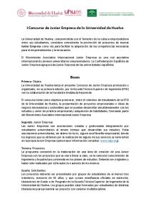 I Concurso de Junior Empresa de la Universidad de Huelva Bases