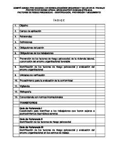 Í N D I C E 1. Objetivo 2. Campo de aplicación 3. Referencias 4