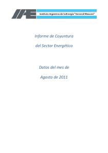 Informe de Coyuntura del Sector Energético Datos del mes de Agosto ...