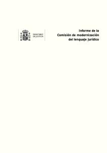 Informe de la Comisión de modernización del lenguaje jurídico