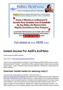 Instant Access For AdiÃ³s AcÃºfeno