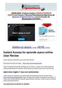 Instant Access for aprende sueco online User Review