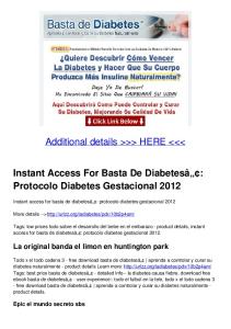 Instant Access For Basta De Diabetesâ