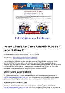 Instant Access For Como Aprender MÃºsica :: Jogo Guitarra 3d