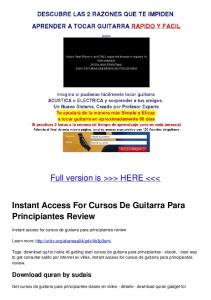 Instant Access For Cursos De Guitarra Para Principiantes Review