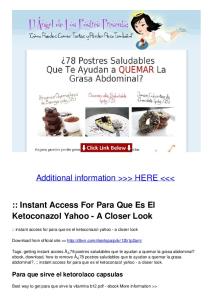 Instant Access For Para Que Es El Ketoconazol Yahoo