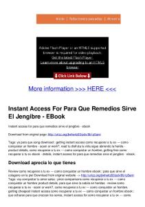 Instant Access For Para Que Remedios Sirve El