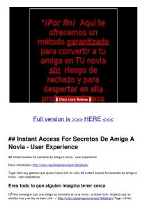 Instant Access For Secretos De Amiga A Novia