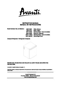 instruction manual manual de instrucciones - Avanti Products