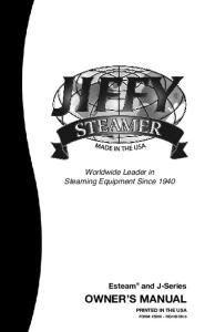 Jiffy Steamer Owner's Manual