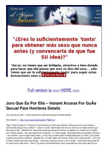 Juro Que Es Por Ella -- Instant Access For GuÃ a Sexual Para ...