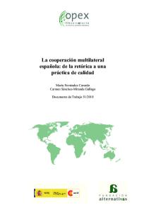 La cooperación multilateral española - Fundación Alternativas