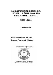 la distribución social del poder: la élite navarra en el cambio de siglo