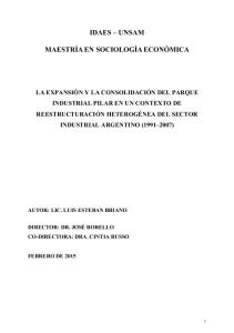 La expansión y la consolidación del Parque Industrial Pilar en un ...