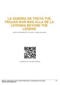 la guerra de troya the trojan war mas alla de la leyenda beyond the