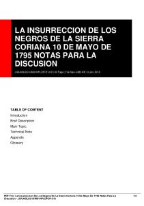 la insurreccion de los negros de la sierra coriana 10 de mayo de 1795