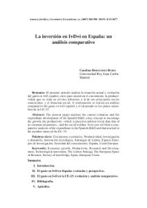 La inversión en I+D+i en España: un análisis comparativo - Dialnet