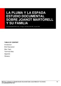 la pluma y la espada estudio documental sobre joanot martorell y su