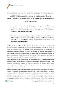 La SEIMC desea colaborar en la elaboración de una nueva normativa ...