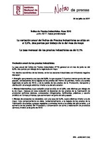 La variación anual del Índice de Precios Industriales se sitúa en el 3,2 ...