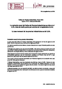 La variación anual del Índice de Precios Industriales se sitúa en el 5,2