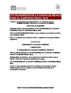 ley de ingresos de la ciudad de méxico para el ejercicio