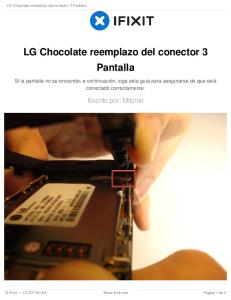 LG Chocolate reemplazo del conector 3 Pantalla