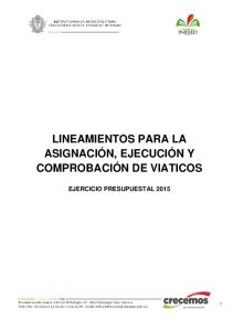 lineamientos para la asignación, ejecución y comprobación de viaticos