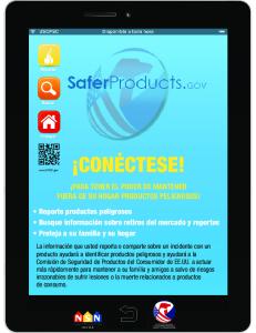 Log on to SaferProducts.gov - CPSC NSN Poster (Soanish)