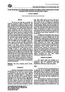 Lower farrowing rate in female pigs associated with higher outdoor